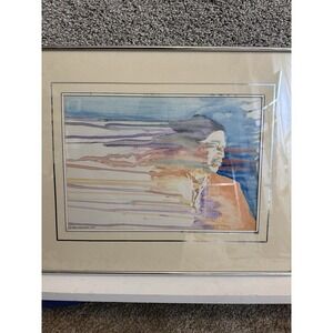 Signed 1990 Charles K. Brothers "Zuni Warrior" Original Watercolor Southwest Art